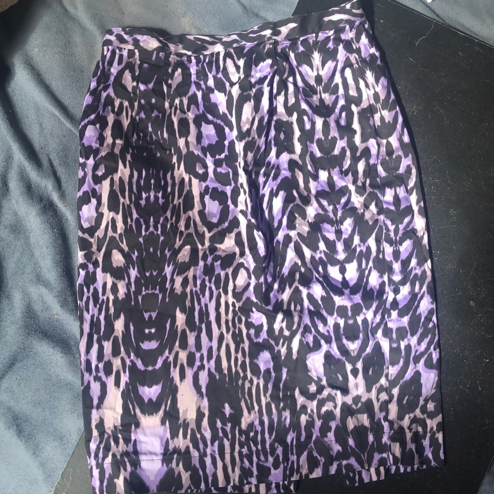 Size 4 Purple Animal Print Mini Skirt